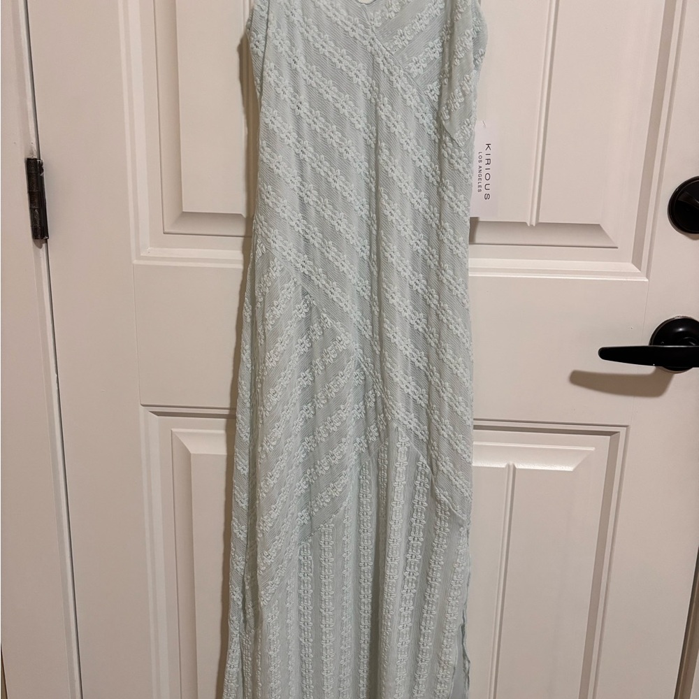 Women's Lace Maxi Dress - Light Blue